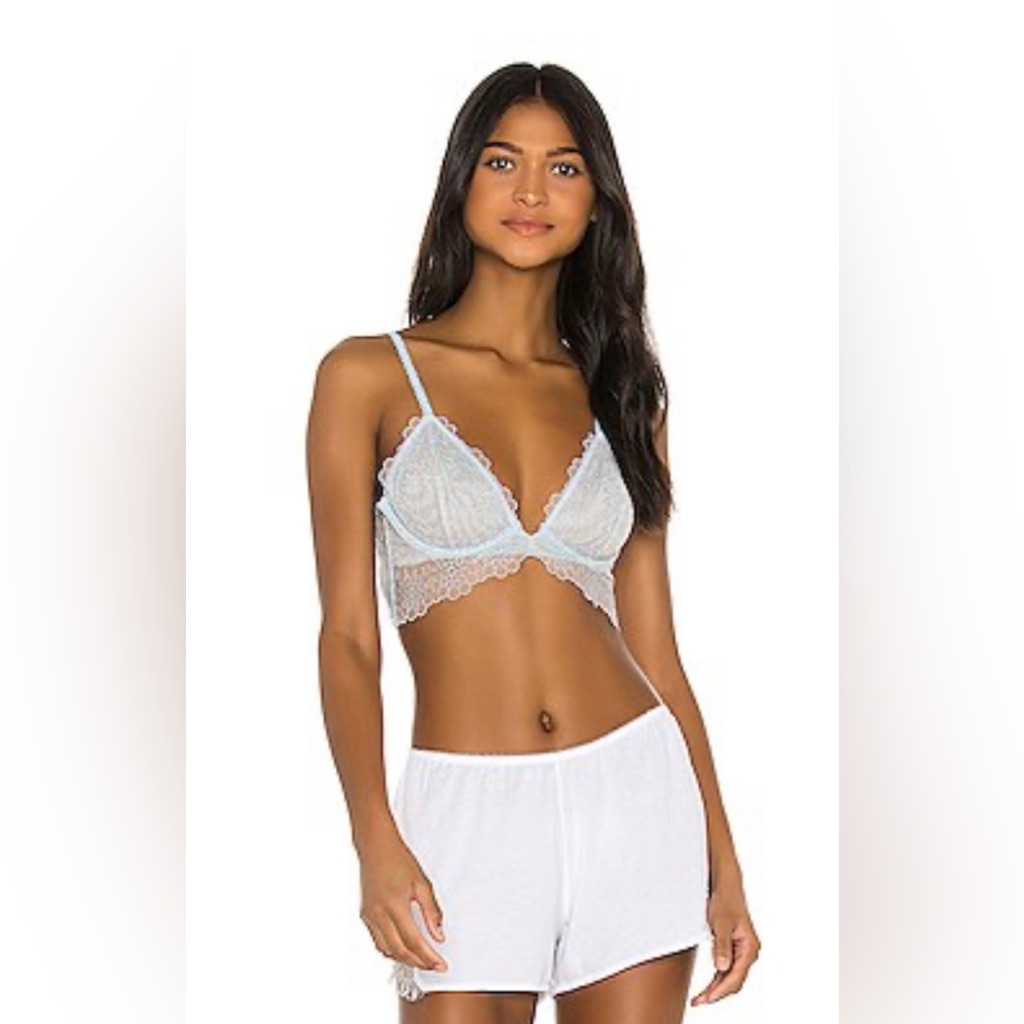 Nwt Free People Lucia Underwire Bra In Blue Sz 34c